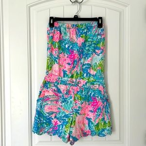 Lilly Pulitzer Jace Romper Multi Fish My Wish